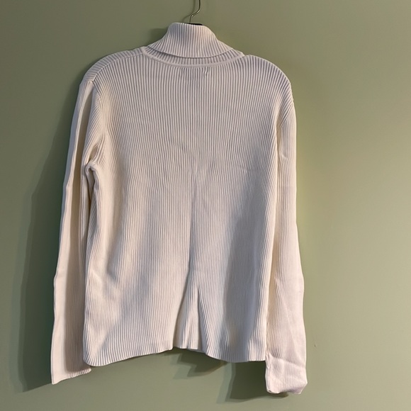 2/$30 Karen Scott Women's Cotton Turtleneck Sweater White Size M - Picture 4 of 7